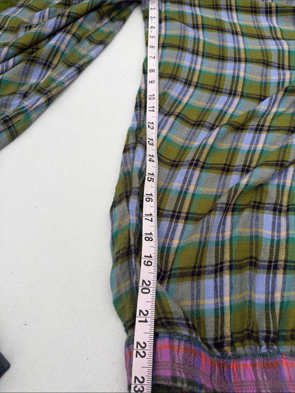 Wide Leg Plaid Lounge Pants - Green Plaid - Picture 10 of 10